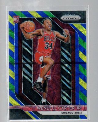 Wendell Carter Jr.  2018 - 19 Panini Prizm Rc Choice Blue Yellow And Green 80