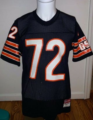 Vtg Sand - Knit Chicago Bears William Refrigerator Perry Mens L Jersey 80 