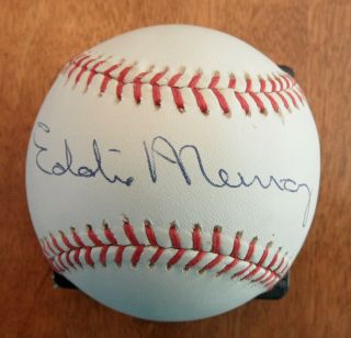 Hofer Eddie Murray Autograph Signed Onl White Ball Huge Bold S/s Sig
