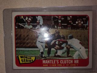 1965 Topps 134 World Series Game 3 Mickey Mantle ' s Clutch HR Yankees 2