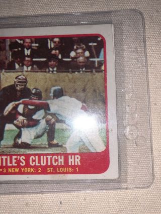 1965 Topps 134 World Series Game 3 Mickey Mantle ' s Clutch HR Yankees 4