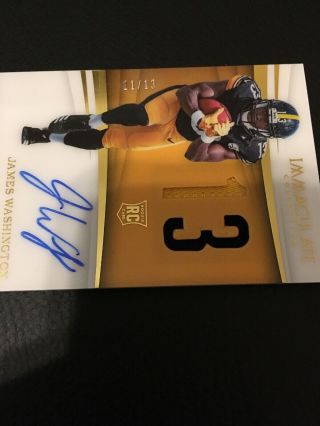 2018 IMMACULATE JAMES WASHINGTON RPA ROOKIE NUMBERS 2 COLOR AUTO PATCH SP 11/13 4