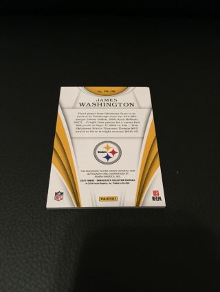 2018 IMMACULATE JAMES WASHINGTON RPA ROOKIE NUMBERS 2 COLOR AUTO PATCH SP 11/13 5
