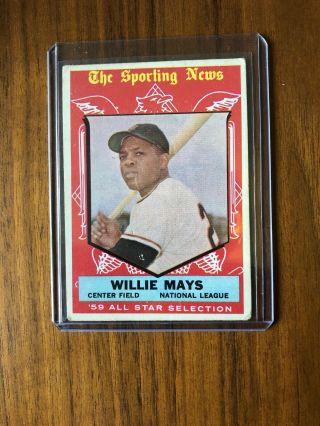 1959 Topps Willie Mays 563 Baseball Card The Sporting News.  As.  Hof