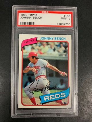 1980 Topps Johnny Bench Baseball Card 100 Psa Graded 9 (dc)