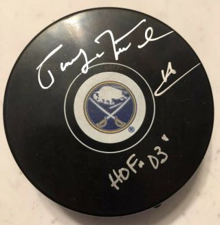 Pat Lafontaine Signed Buffalo Sabres Puck Autograph