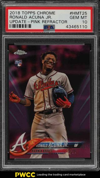 2018 Topps Chrome Update Pink Refractor Ronald Acuna Jr.  Rookie Rc Psa 10 (pwcc)