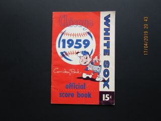 Vintage 1959 Chicago White Sox Vs.  Baltimore Orioles Unscored Game Program