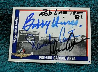 Legends Of Indy 500 Trading Card Autographed Unser Allison Carter Lazier