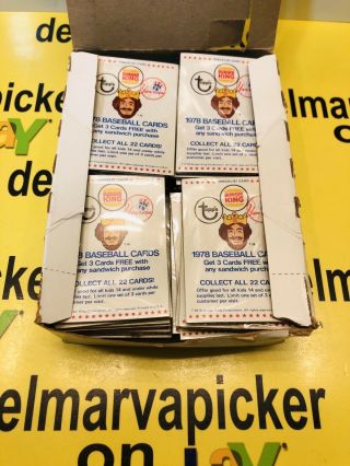 1978 Burger King Topps Cello Pack Wax Box 48 Packs