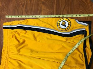 MENS LIGHTLY WORN AUTHENTIC ADIDAS INDIANA PACERS YELLOW BASKETBALL SHORTS 2XL 4
