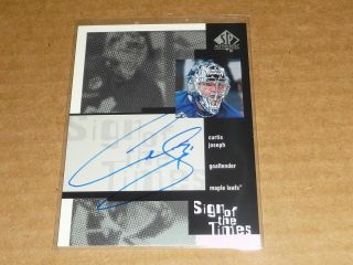 2000/01 Sp Authentic Sign Times Curtis Joseph Autograph/auto Maple Leafs H4259