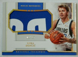 2018 - 19 Panini National Treasures Luka Doncic Rookie Jersey - Patch 9/25