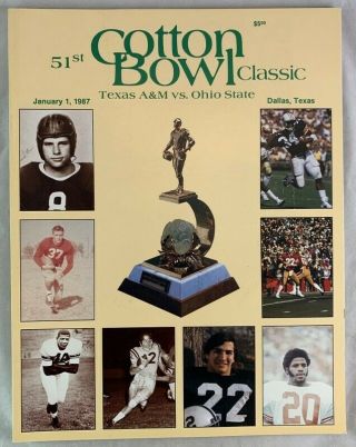 1987 Cotton Bowl Classic College Football Program Texas A&m V Ohio State