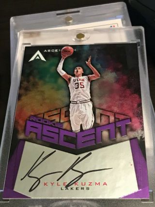 2017 - 18 Ascension Rookie Ascent Autographs Purple 25 Kyle Kuzma 28/50 Lx4