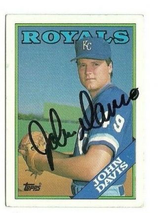 John Davis 1988 Topps Auto Autographed Signed Card Royals