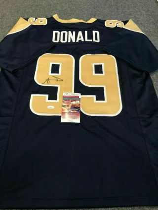 Aaron Donald Signed / Autographed L.  A.  Rams Blue Jersey Jsa Witness