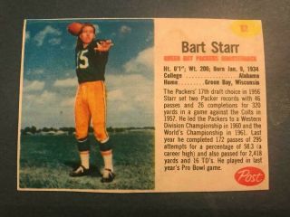 ^^1962 Post Cereal Set Break 12 Bart Starr Vg - Vgex Discovery ^^
