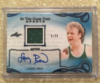 2019 Leaf Itg In The Game Sports Larry Bird Auto Jersey Navy D 8/30