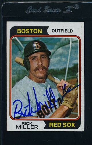 1974 Topps 247 Rick Miller Red Sox Signed Auto 39922