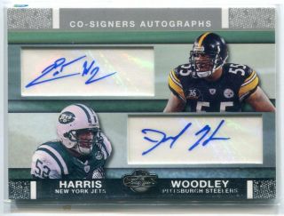 Lamarr Woodley / David Harris 2007 Topps Co - Signers Auto Michigan Steelers Rc