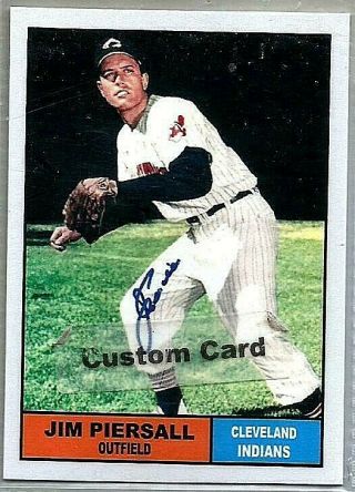 Jim Piersall Cleveland Indians 1961 Style Custom Made Baseball Card Blank Back