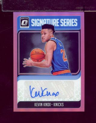 2018 - 19 Donruss Optic Kevin Knox Rc Pink Auto 4/25 York Knicks (jn22)