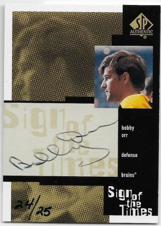 99 - 00 Ud Sp Authentic Bobby Orr Gold Sign Of The Times Auto 24/25 Ssp Bo - 1999