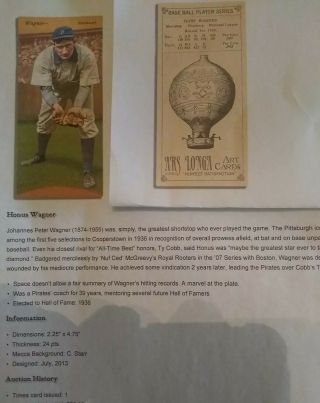 1st released Honus Wagner Art Baseball Card Ars Longa 3