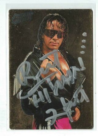 Bret “the Hitman” Hart Signed 1994 Action Packed Wwf Card 40 Wwe