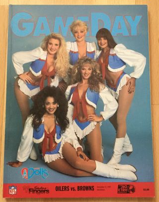1993 Houston Oilers Nfl Gameday Program Vs Browns Derrick Dolls Cheerleaders