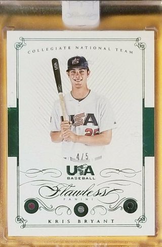 Kris Bryant 2016 Flawless Emerald Usa National Red White Blue Diamond 4/5 Cubs