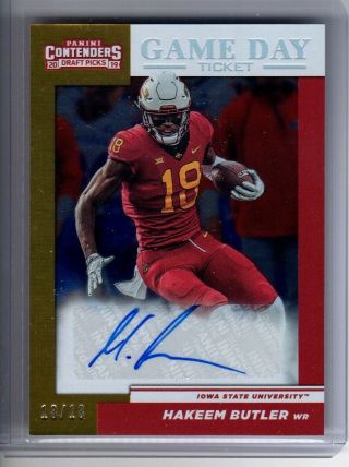 2019 Contenders Draft Picks Hakeem Butler Auto 18/18 Playoff Game Day Ticket Rc