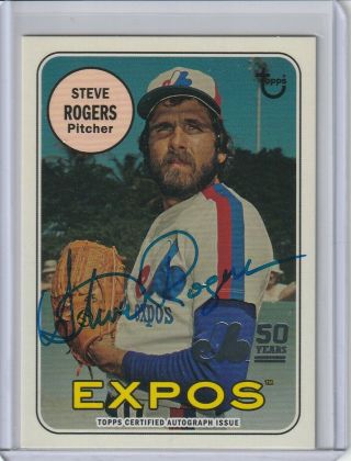 Steve Rogers 2019 Topps Archives Montreal Expos 50 Years Fan Favorites Auto