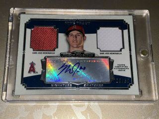 2013 Topps Museum Dual Swatch Jersey Auto Patch Mike Trout /50