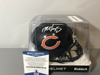 Mike Singletary Signed Chicago Bears Riddell Mini Helmet Beckett