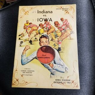 Oct 12 1963 Iowa Hawkeyes Indiana Hoosiers Football Game Program Iowa Stadium