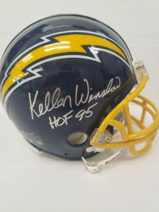 Kellen Winslow Autographed San Diego Chargers Mini Helmet.  Jsa Certified