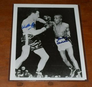 Willie Pep Vs Sandy Saddler Signed 8x10 Boxing - Fight Photo Jsa Authenticated
