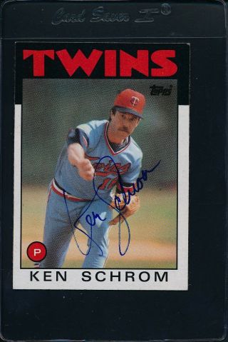 1986 Topps 71 Ken Schrom Twins Signed Auto 16647