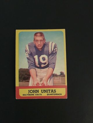 1963 Topps Football 1 John Unitas Vg - Ex,