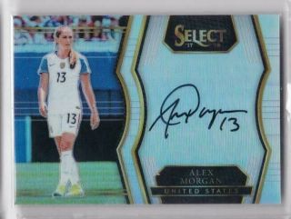 2017 - 18 Alex Morgan Auto Panini Select United Stated Prizm Refractor Ss - Awg