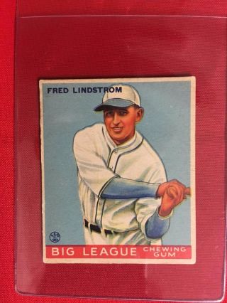 1933 Goudey 133 Fred Lindstrom Ex - Mt,  Rookie Big League Chewing Gum Freddie Rc