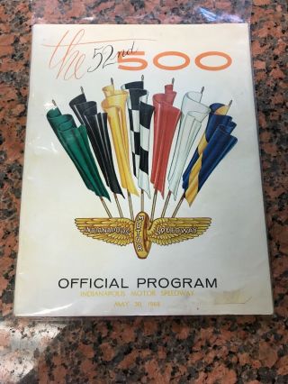 The 52nd Indianapolis 500 Official Program May 30 1968
