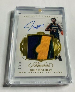 R16,  234 - Jrue Holiday - 2017/18 Flawless - Jumbo Autograph Patch - 7/10 -