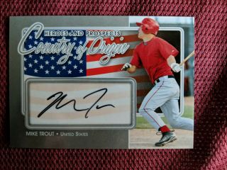 2011 Itg Heroes And Prospects Mike Trout Autographed Rookie Card Signed Rc
