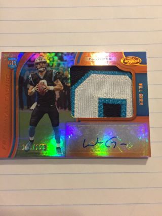 2019 Panini Certified Will Grier Freshman Fabric Auto & 3 Color Patch 155/199