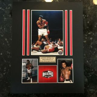 Muhammad Ali Autographed 5x7 & 3x2 Photos On A 11x14 Matte W/