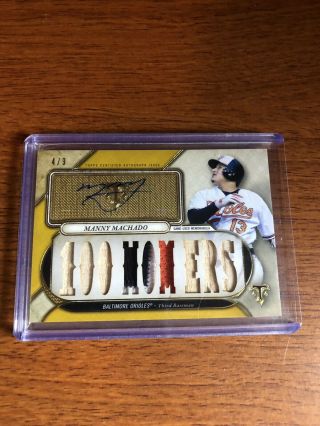 Manny Machado 2017 Topps Triple Threads Orioles 3 - Color Patch Auto /9
