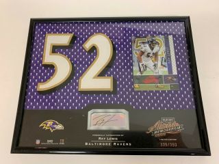 Ray Lewis 2002 Playoff Absolute Memorabilia Autographed Plaque Ravens 339/350